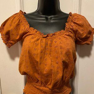 BP Brand Short puff sleeve burnt orange color top